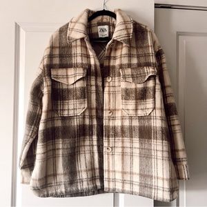 Zara Plaid Overshirt Shacket